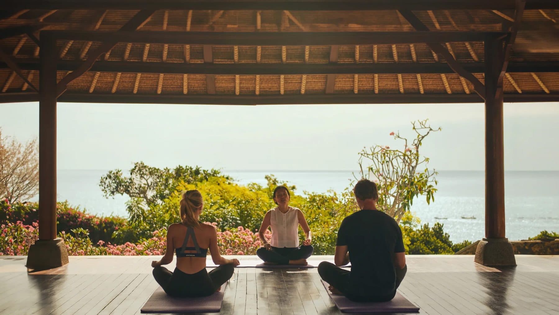 Yoga facing the sea